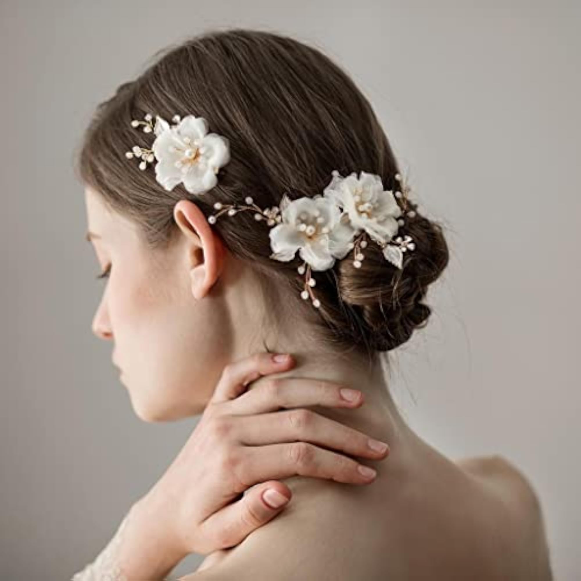 2PCS Bridal Hair Side Clip Flower Barrettes, Elegant Accessories