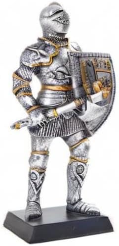 PTC 5 Inch Armored Medieval Knight with Axe and Shield Statue Figurine - Image 2