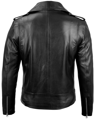 Decrum Mens Leather Jacket - Real Lambskin Motorcycle Style Casual Leather Jackets for Men4