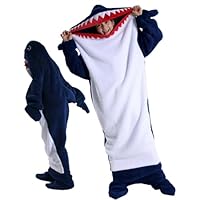 Haai-deken, gezellig flanel met capuchon, dubbelzijdig fleece, alle seizoenen, behaaglijk warm, haai-cosplay kostuums, haai-slaapzak, draagbare deken, voor Kerstmis, verjaardagscadeau (medium Haai-deken, gezellig flanel met capuchon, dubbelzijdig fleece, alle seizoenen, behaaglijk warm, haai-cosplay kostuums, haai-slaapzak, draagbare deken, voor Kerstmis, verjaardagscadeau (medium