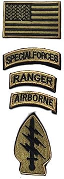 OYSTERBOY Special Forces Ranger Airborne Tactical Patch 5pcs - Green Hook Backing