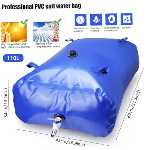 Réservoir d'eau pliable 110L pour stocker l'eau sans encombrement bleu - 6