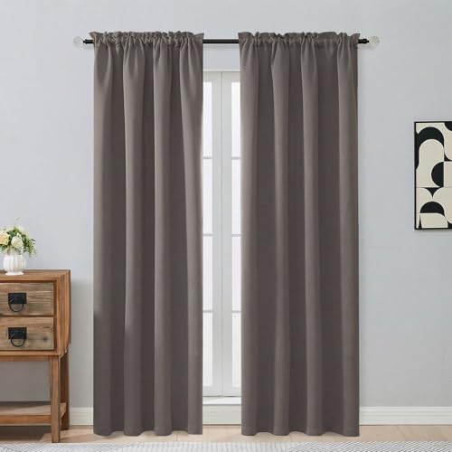 Image of Latte Blackout Curtains for Bedroom 84 Inch Length 2 Panels Set, Thermal Insulated Curtains for Living Room Nursery, Energy Saving Cortinas Blackout para Dormitorio, 2x40Wx84L