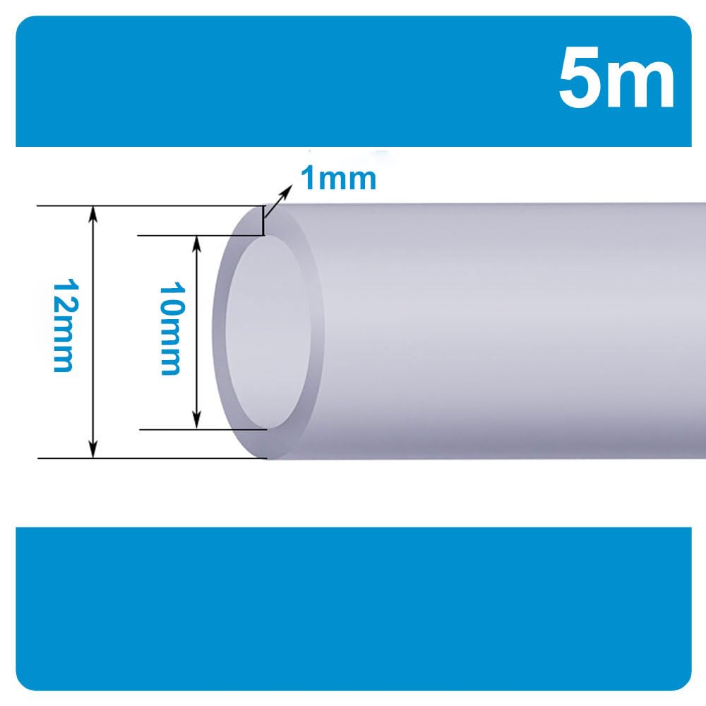 COYOUCO Silicon Tubing,Food Grade Silicon Tubing High Temp Pure Silicone Hose Tube for Home Brewing Winemaking,10Mm Id,5M Length