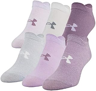 Under Armour Essential 2.0 No Show Socks, 6-Pairs, Purple Assorted, Shoe Size: Womens