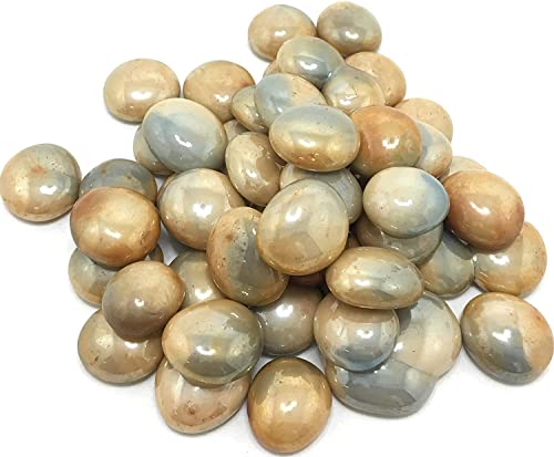 Image of Decorative Decorative Stones for Vase Filler or Pebbles for Home Decor /Decorative Capsule Pebbles /Glass /gravels /Stone /Beads for Aquarium, Table, vase, Fountain (Light Gold, 950 Gram)