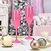 XUWAIDSGN Champagne Flute Acrylic Champagne Glasses Wedding Toasting Champagne Flute Goblet Plastic Reusable Unbreakable Champagne Cups for Bachelorette Wedding Bridal Shower Party (Pink, 10)