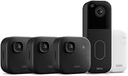 Blink Outdoor 2K+ and Video Doorbell – Two-year battery life, smart detection, Sync Module Core included – 3 Cameras + Video Doorbell (Black)