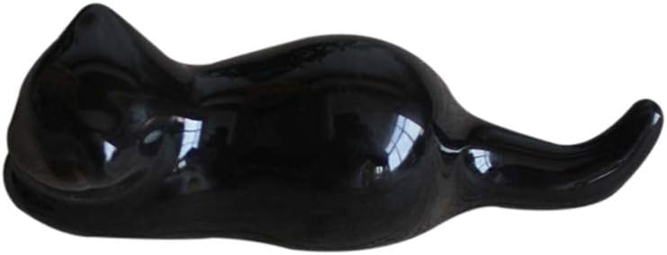 UPKOCH Chopstick Holder Ceramic Chopsticks Rest Japanese Style Chopstick Rack Holder Cat Design Spoon Fork Stand For Christmas Dinner Table Ornament - 9x3x2cm (Black)