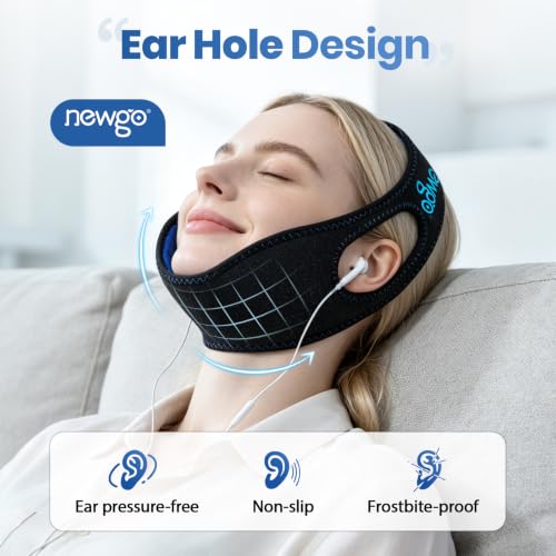 Image of NEWGO Wisdom Teeth Ice Pack Head Wrap, 1 Hour Long Lasting Cold Therapy | Ear Hole Design, Face Ice Pack for TMJ, Oral Surgery, Tooth Extraction, Cheek Pain, Teeth Removal