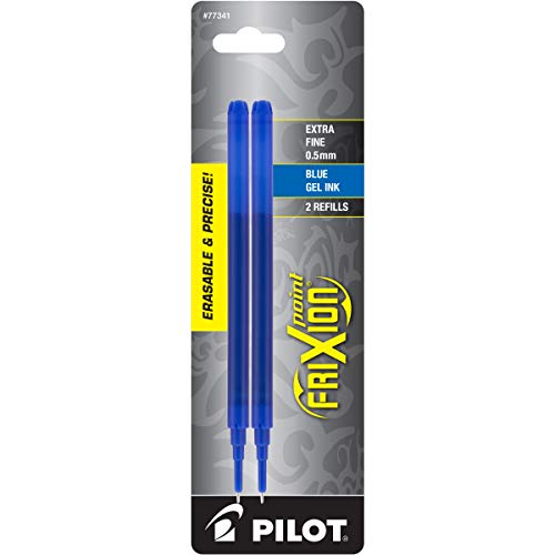 Image of Pilot FriXion Gel Ink Pen Refill, 2-Pack for Erasable Pens, Extra Fine Point, Blue Ink (77341)