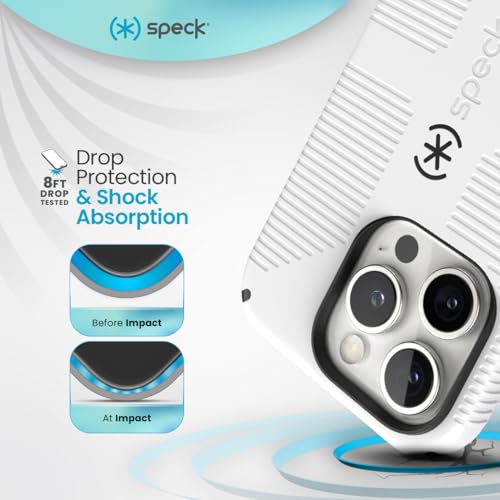 Image of Speck CandyShell Grip Case - iPhone 16 Pro Slim MagSafe - White /Black