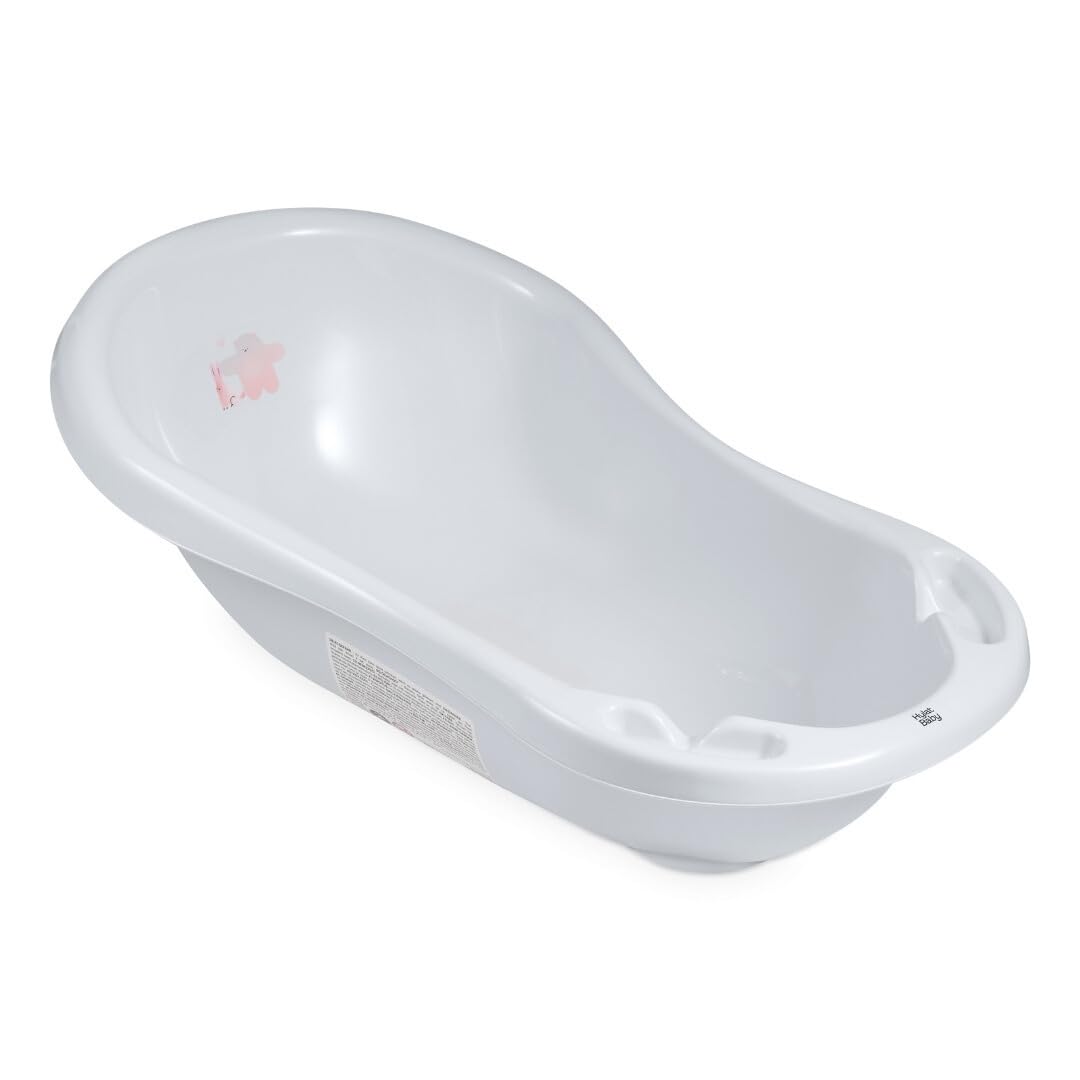 Hylat Baby Bañera Bebe con Soporte y Tapón Friends Gris – Certificada TÜV Rheinland - para Recién Nacidos y Bebés de Hasta 12 Meses, de Plástico Sin BPA – Colección Lite Bañera para Bebe con Patas