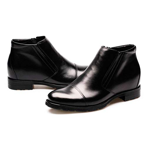 Bottines rehaussantes en cuir de veau souple Naples Noir 38