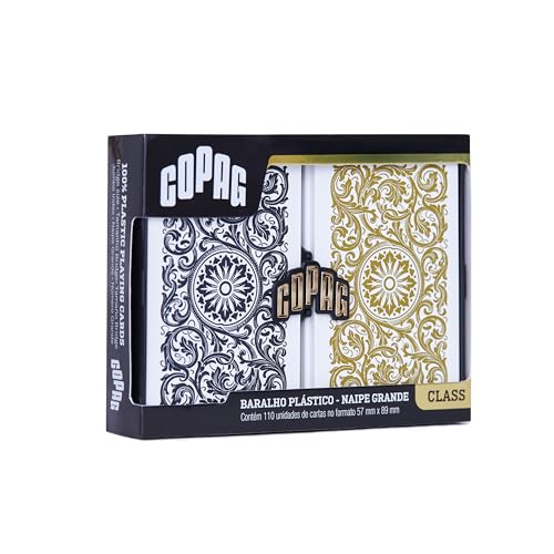 Baralho Class Elite Estojo Duplo Naipe Grande - Preto/Dourado - Copag
