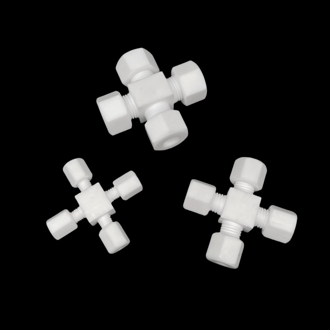 Válvula de bola de PTFE – Interruptor duradero de 4 vías para conexiones roscadas, ideal para fontanería y aplicaciones industriales, 1 pieza