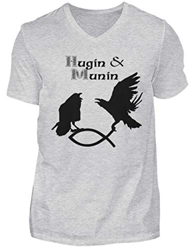 T-shirt en V Hugin & Munin homme en maille premium taille Large