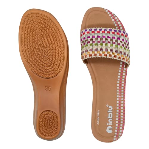 Image of inblu Stylish Fashion Slipper for Women | Comfortable | Lightweight | Anti Skid | Casual Office Footwear (SP41 BLACK)