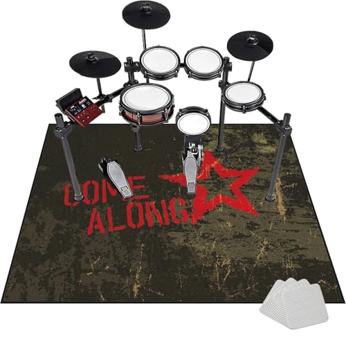 120 x 70 cm Drum Rug Soundproof Drum Mats For Floor Protection Non Slip Drum Carpet For Home Instrument Practice And Stage Performances 6.8 mm Thickness for Drums Piano Cello Musical Instruments