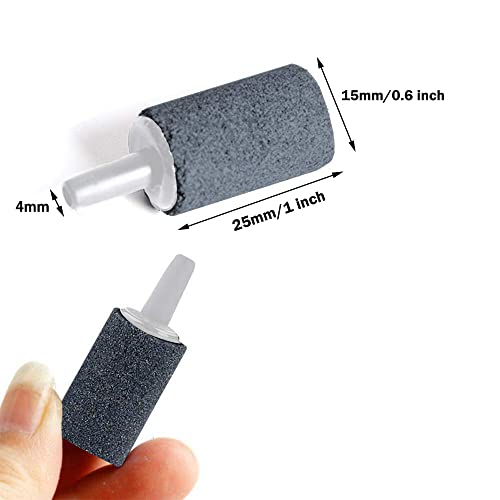 Image of 50 Pack 1 Inch Aquarium Air Stone, Cylinder Bubble Aerator Diffuser Fish Tank Bubbler Pump Accessories Aerator Stones for Hydroponics Grey (50 Pack)