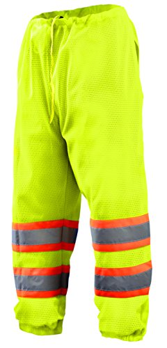 OccuNomix ECO-TEM2T-Y2X/4X Two Tone Class E Mesh Pants, 2X/4X-Large, Yellow