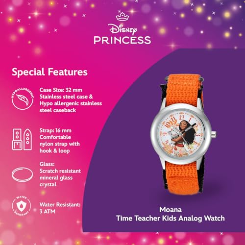 Disney Moana Kids' Stainless Steel Time Teacher Analog Quartz Watch4