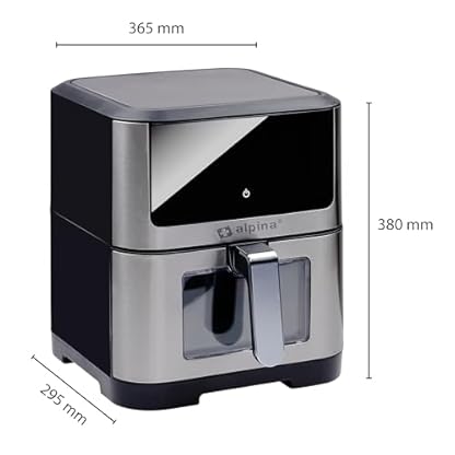alpina Heißluftfritteuse XXL - Airfryer für 4 bis 6 Personen - Air Fryer mit Digitalanzeige 80 bis 200°C -Timer bis 2 Stunden - Backofen 1800W – Bild 3