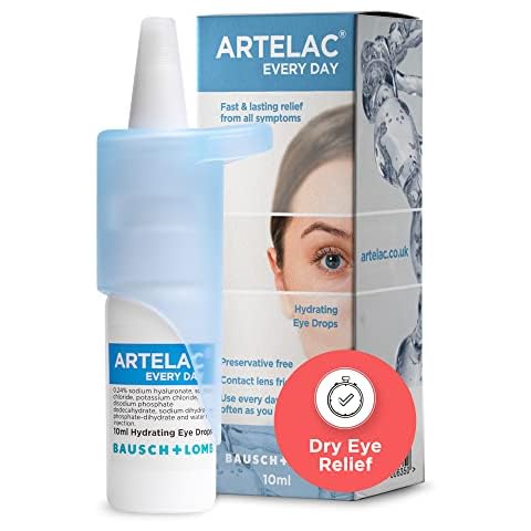Artelac Eye Drops for Dry Eyes Treatment, Every Day, Preservative Free, Contact Lens Friendly, Relieves Symptoms of Tired, Stressed and Teary Eyes with Hydrating Action, 10ml Cover