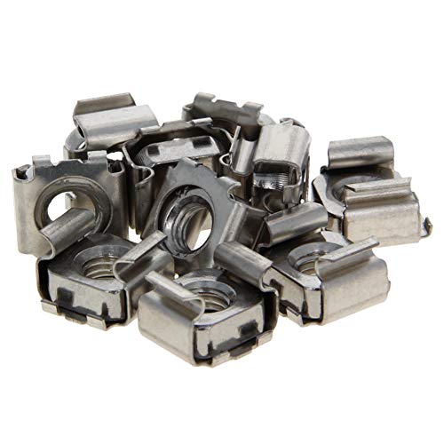 MroMax ケージナット M8 スクエアナット 四角ナット 粗ねじ品揃えキット スクエアナットキット 四角板ナット マシンねじナット 高硬度 耐久性 四角ヘッド ステンレス鋼 シルバー 厚さ12mm 幅17mm 10個入り