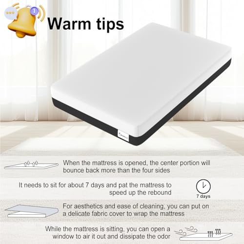 8-Inch Full Mattress for Kids - Ideal for Indoor Use, RVs, Travel, and Guest Rooms, Enhanced Comfort and Pressure Relief, CertiPUR-US Certified【New Version】