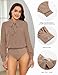 Kate Kasin Womens Button Down Shirt Business Casual Work Professional Blouse Dress Casual Bow Tie Neck Bodysuit Tops Camel XL