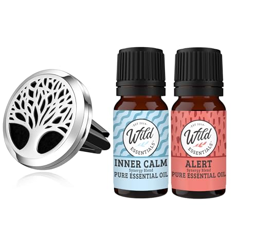 Wild Essentials Tree of Life Car Vent Diffuser Kit – 316L Stainless Steel Locket, Rubber-Coated 4-Way Clip, 8 Color Pads (22mm), 25mm – Includes Alert & Inner Calm (2 x 10ml) Wild Essentials Tree of Life Car Vent Diffuser Kit – 316L Stainless Steel Locket, Rubber-Coated 4-Way Clip, 8 Color Pads (22mm), 25mm – Includes Alert & Inner Calm (2 x 10ml)