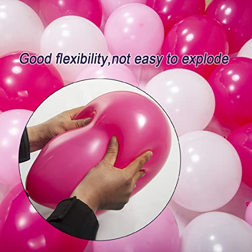 Image of 300 Pack Pink and White Balloons 12 inch White Hot Pink Latex Party Balloon Bulk for Various Party Events Decorations