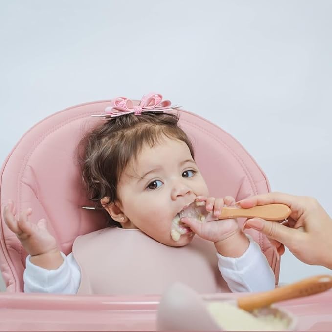 NOWFLY 2 Piece Microwave Friendly Silicone Baby Feeding Set - Bowl    - Spoon - Make Mealtime Fun and Easy for Your Little One - Portable and Diaper Bag Friendly - Baby Feeding Product (Pink) - Image 6 thumbnail