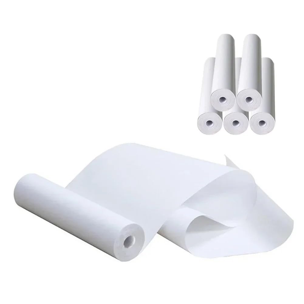 Papel TéRmico Papel térmico A4 Papel de impresión térmica 210 * 30 mm for Impresora inalámbrica A40/X8 Rollo de Papel Papel TéRmico Adhesivo(6 Roll)