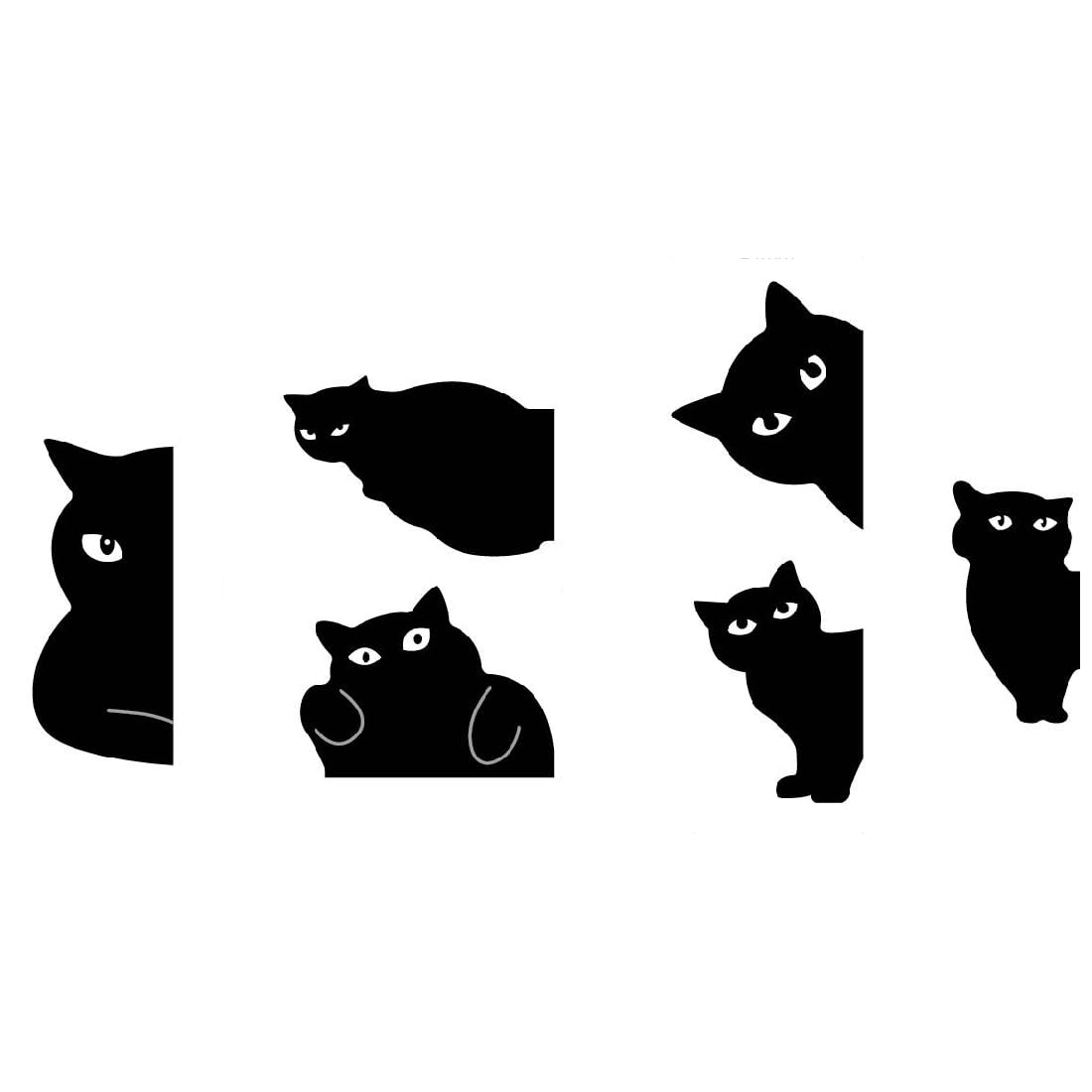 Tadipri 6 Piezas Marcapáginas Magnéticos Originales Siluetas Gatitos Amantes De Los Gatos, Marcadores De Página De Libros De Gatitos Para Profesores Estudiantes Amantes De Los Libros(Negro)