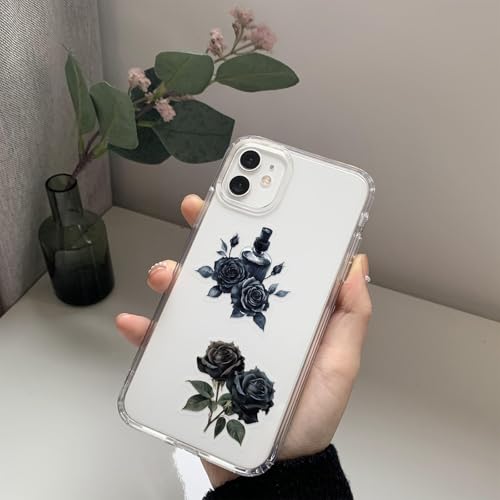 Image of Transparent Flora Scrapbook Stickers Aesthetic Flowers Stickers(Bla) | Transparent & Waterproof Sticker for Scrapbook Journal Water Bottle Kindle, DIY Crafts, Party Supplies