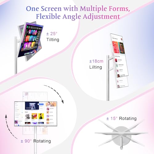 Image of VLH 27 inch Smart Portable TV On Wheels | Cordless Rolling Touchscreen TV | 6GB RAM + 128GB Storage | EDLA-Certified Android 15 OS | Full Swivel Rotation | Voice Remote Control | 4K Camera