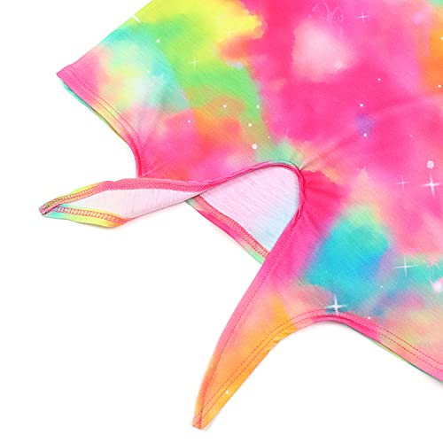 Image of JESKIDS Girls Short Sleeve Shirts Ruffle Tie Front Unicorn /Tie Dye Print Summer Tee Tank Tops 3-11 Years