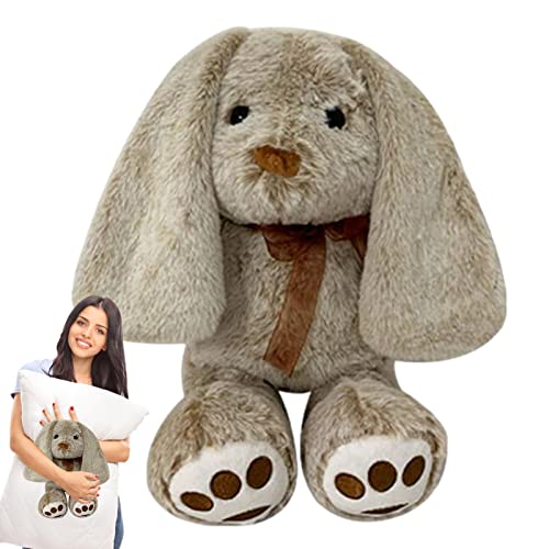 Yusheng Animal en Peluche Lapin de Pâques - 9,84 Pouces Adorable poupée en Peluche Lapin Assis à l'oreille Souple,Dessin animé Lapin canapé Oreiller Jouet de décoration de Pâques pour garçons