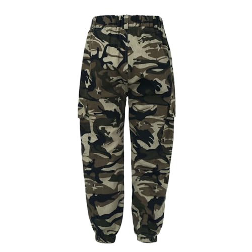 Boys Girls Joggers Cargo Pants with Pockets Kids Loose Fit Elastic Waist School Casual Trousers2