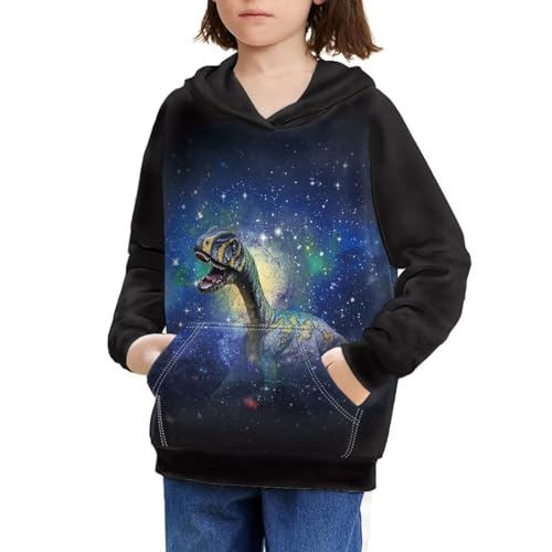 Boys Girls Hoodies 3D Printed Dinosaur Hooded Sweatshirts Casual Long Sleeve Pullover with Pocket for 6-16 Years4
