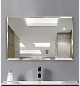 Cebrace Espelho Decorativo Retangular 70x50cm, Bisotê de 20mm, Vidro de 4mm, Montagem na Parede, Ideal para Sala, Banheiro, Quarto ou Cozinha