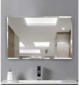Cebrace Espelho Decorativo Retangular 70x50cm, Bisotê de 20mm, Vidro de 4mm, Montagem na Parede, Ideal para Sala, Banheiro, Quarto ou Cozinha
