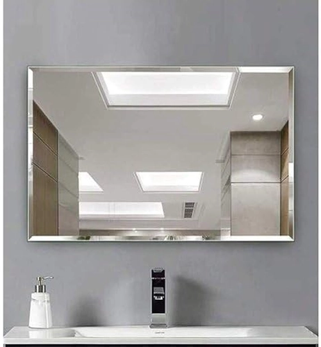 Cebrace Espelho Decorativo Retangular 70x50cm, Bisotê de 20mm, Vidro de 4mm, Montagem na Parede, Ideal para Sala, Banheiro, Quarto ou Cozinha