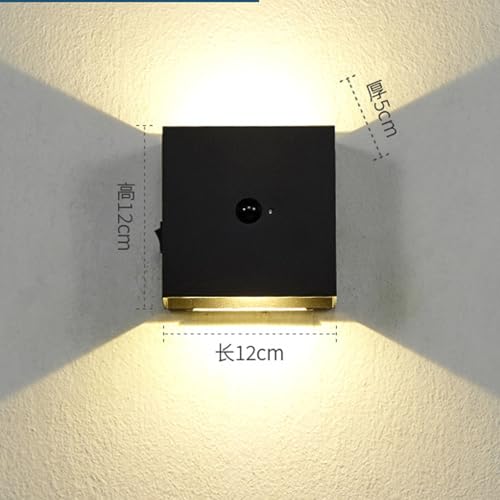 Lámpara LED de pared interior negra con sensor movimiento luz cálida para dormitorio 6