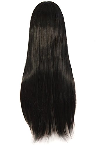 mapofbeauty 3234 80cm long straight anime costume cosplay wig party wig black