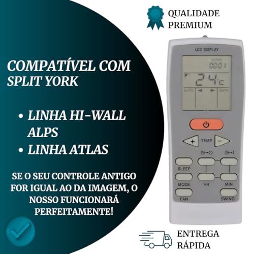 Controle Para Ar Condicionado York Split Gz-12a-e1 12b Yje