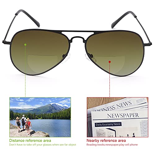 2 Pairs Bifocal Reading Glasses UV400 Protection Sunglasses Blue Light Blocking Sun Readers Shades for Men and Women3
