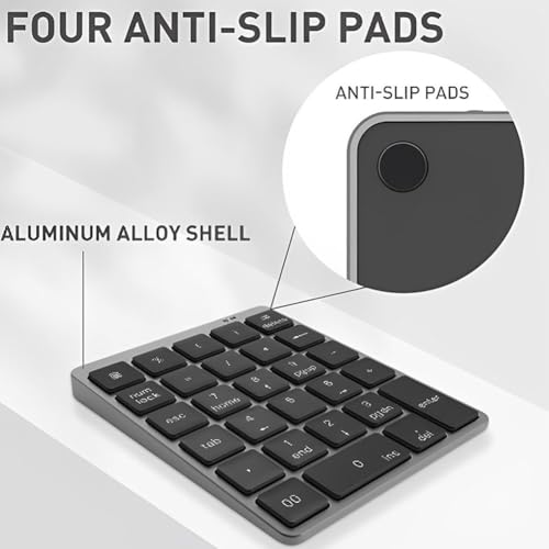 tiyao Rechargeable Wireless Bluetooth Numeric Keypad with Dual Modes USB HUB Numpad for Laptop for Tablet - Image 6